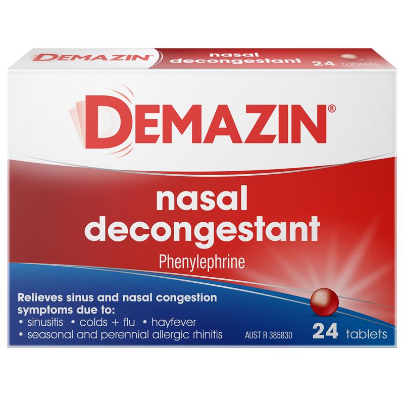 Demazin Nasal Decongestant 24 Tablets