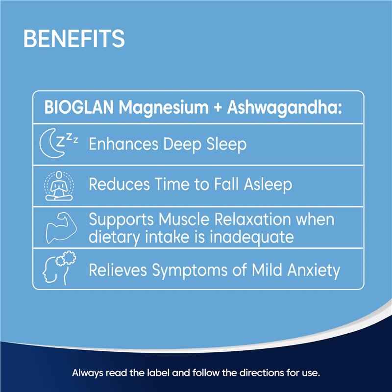 Bioglan Magnesium + Ashwagandha 120 Tablets Exclusive Size
