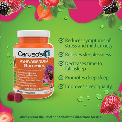Carusos Gummies Ashwagandha 60 Pastilles