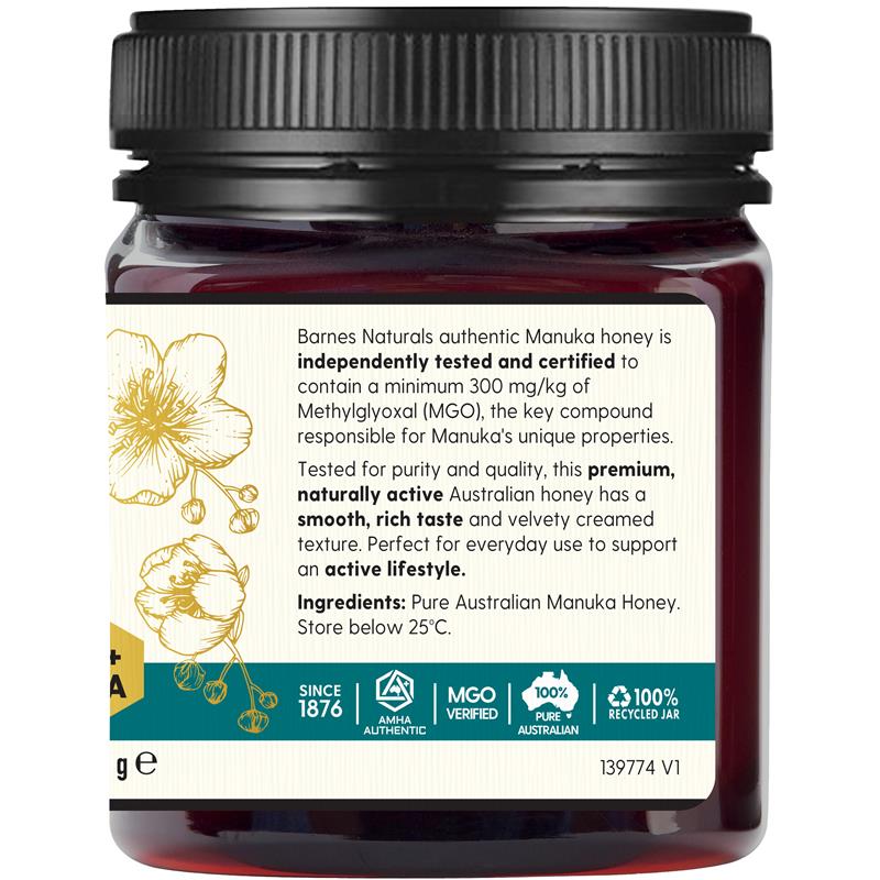 Barnes Naturals Australian Manuka Honey 250g MGO 300+