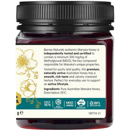 Barnes Naturals Australian Manuka Honey 250g MGO 300+
