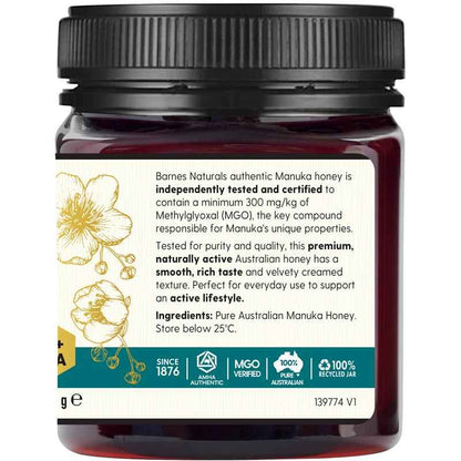 Barnes Naturals Australian Manuka Honey 250g MGO 300+