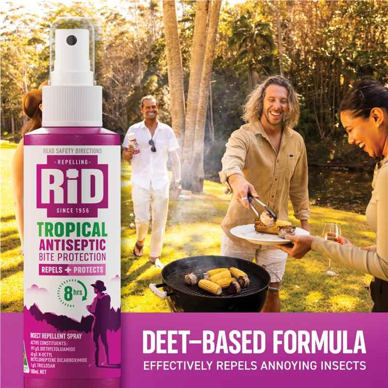 Rid Tropical Strength Antiseptic Insect Repellent Pump Spray 100ml