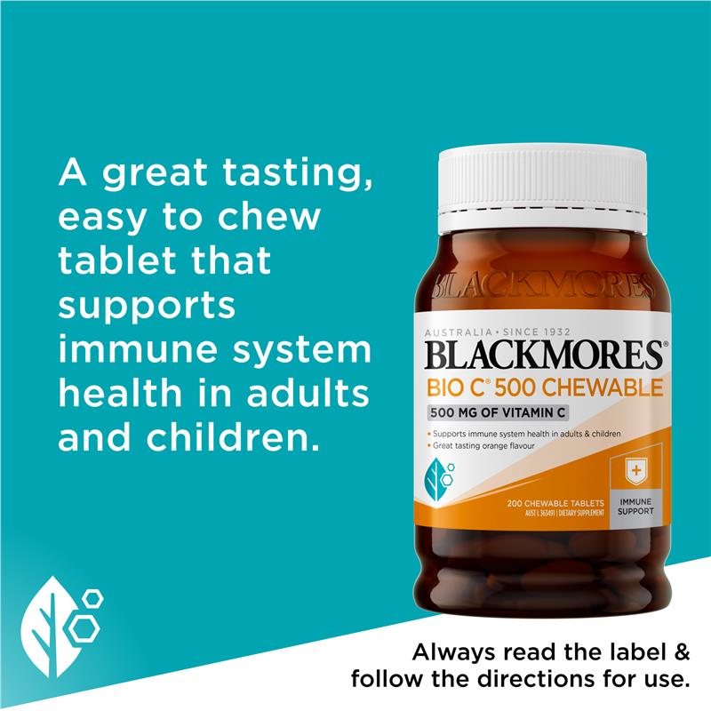 Blackmores Bio C 500mg 200 Chewable Tablets
