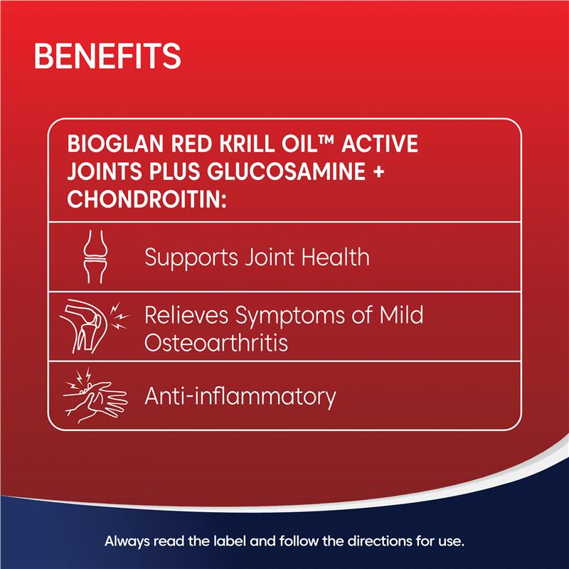 Bioglan Red Krill Oil Active Joints Plus 90 Capsules