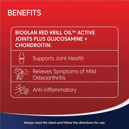 Bioglan Red Krill Oil Active Joints Plus 90 Capsules