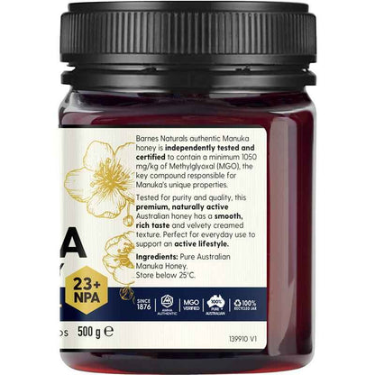 Barnes Naturals Australian Manuka Honey MGO 1050+ 500g