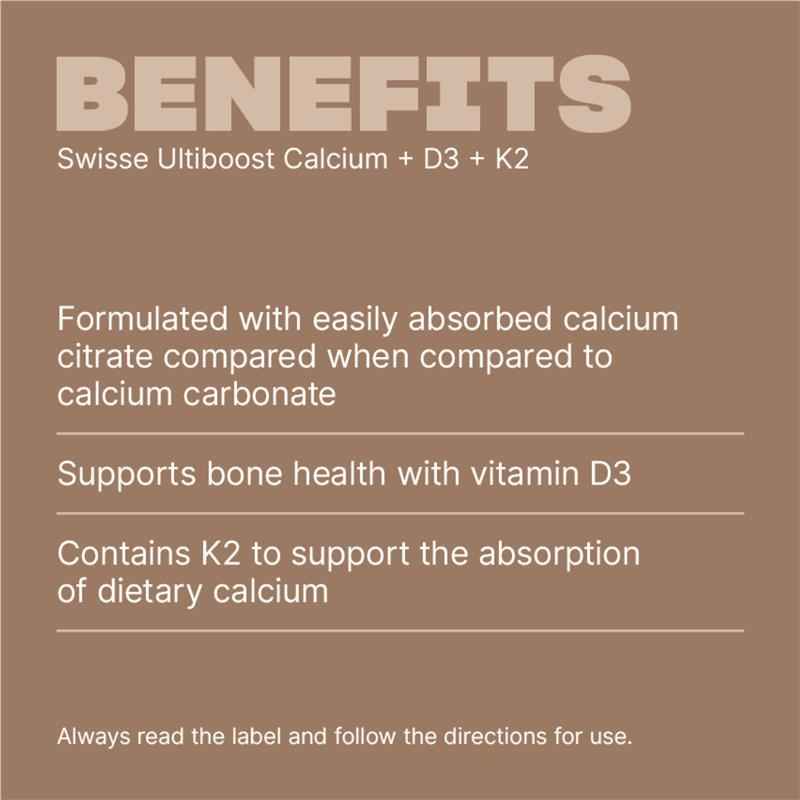 Swisse Ultiboost Calcium+D3+K2 180 Tablets Exclusive