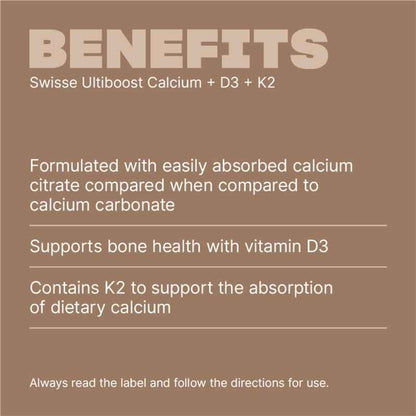 Swisse Ultiboost Calcium+D3+K2 180 Tablets Exclusive
