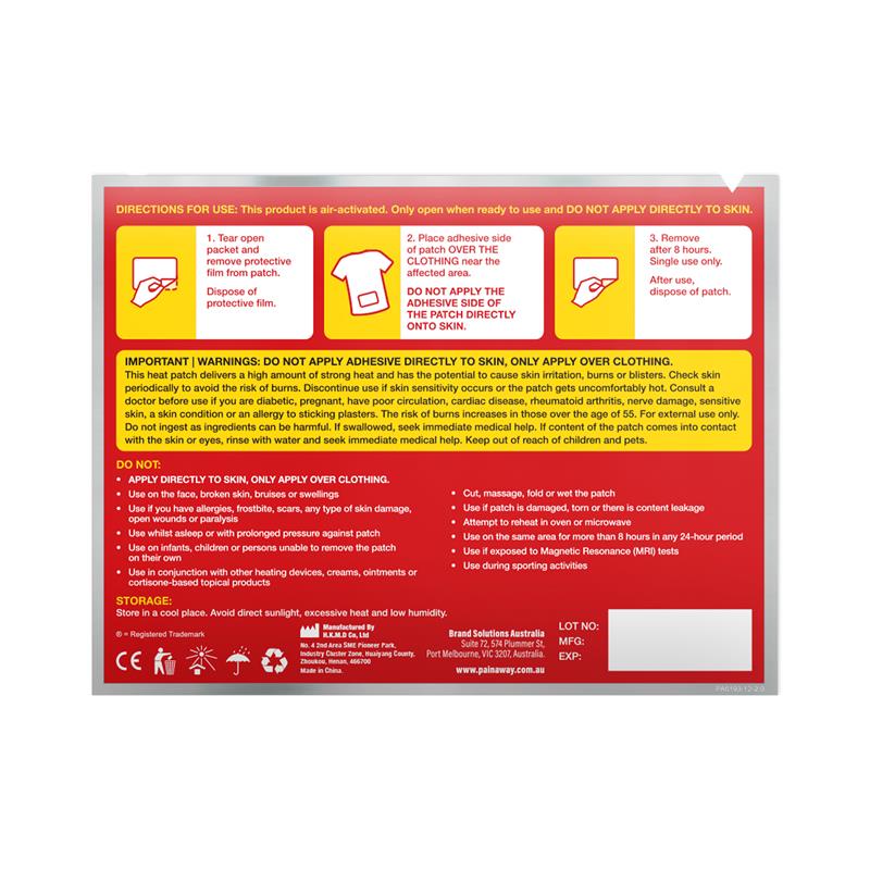 Pain Away Heat Patches Regular 10 Pack Exclusive