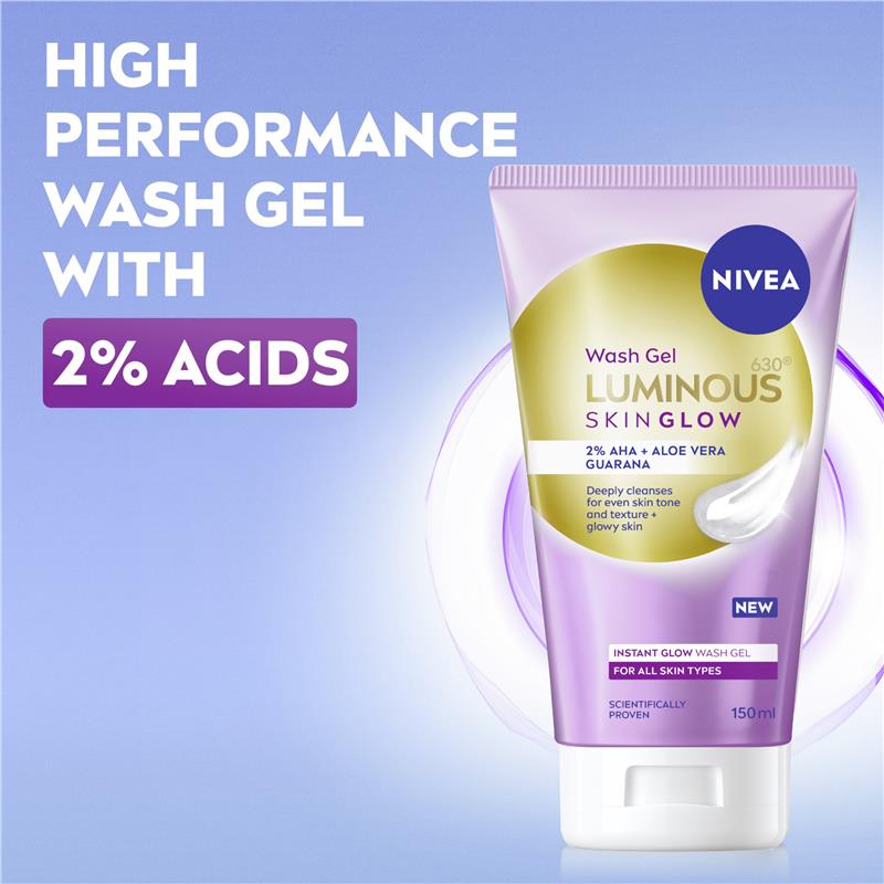 NIVEA Luminous 630 Skin Glow Wash Gel 150ml