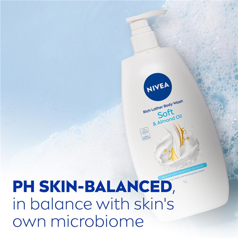 NIVEA Soft & Almond Oil Rich Body Wash 1L