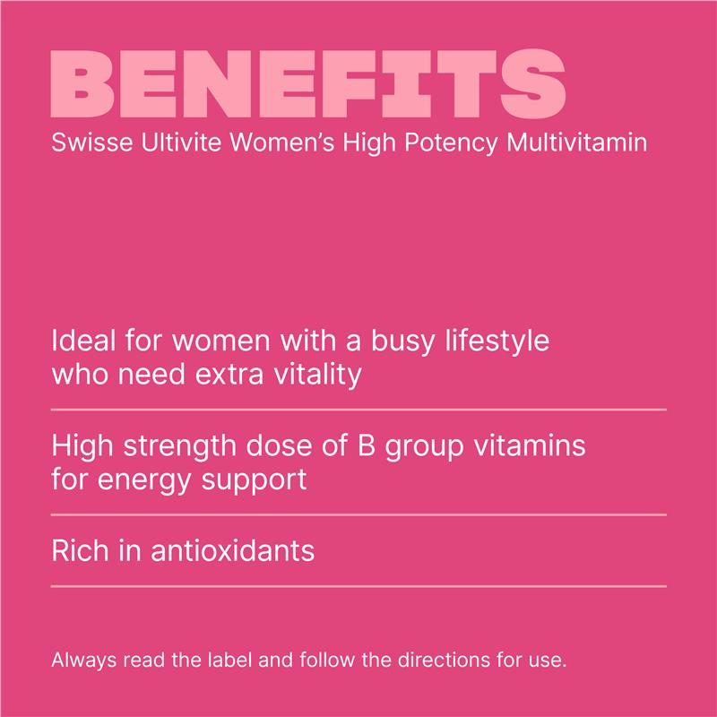 Swisse Women's Ultivite High Potency Multivitamin 40 Tablets