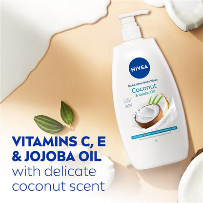 NIVEA Coconut & Jojoba Oil Rich Body Wash 1L