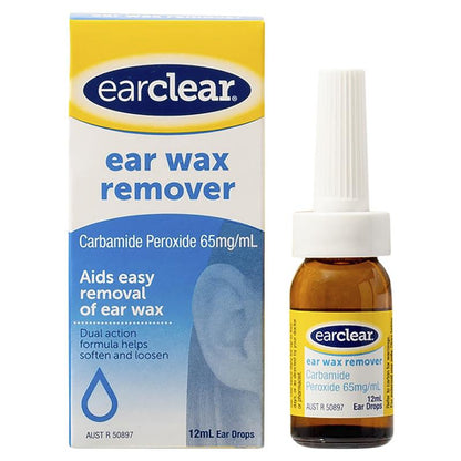 EarClear Ear Wax Remover Drops 12mL – Aids Easy Removal of Ear Wax