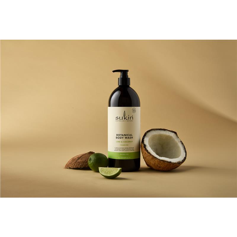 Sukin Botanical Body Wash Lime & Coconut 1 Litre Pump