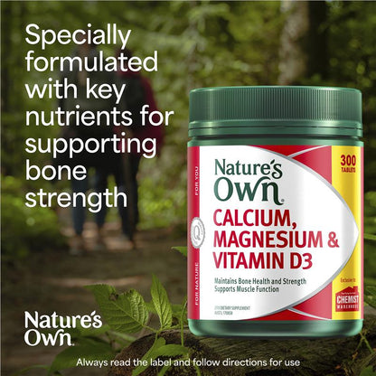 Nature’s Own Calcium, Magnesium & Vitamin D3 300 Tablets Value Pack Exclusive Size