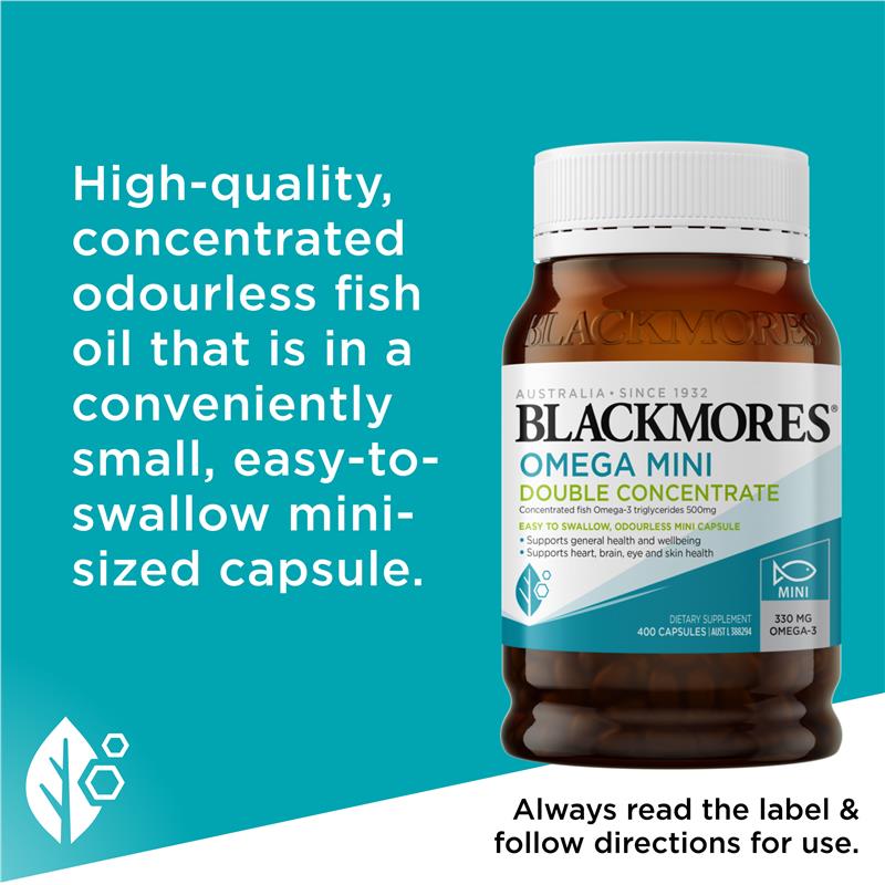 Blackmores Omega Mini Double Concentrate 400 Capsules - GimmeNow