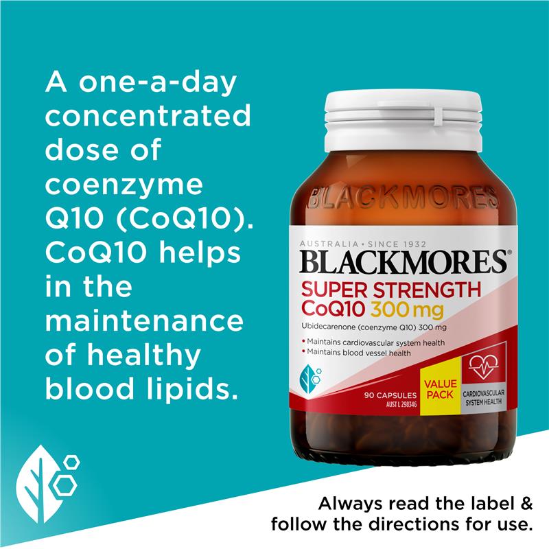 Blackmores Super Strength CoQ10 300mg 90 Capsules Exclusive Size