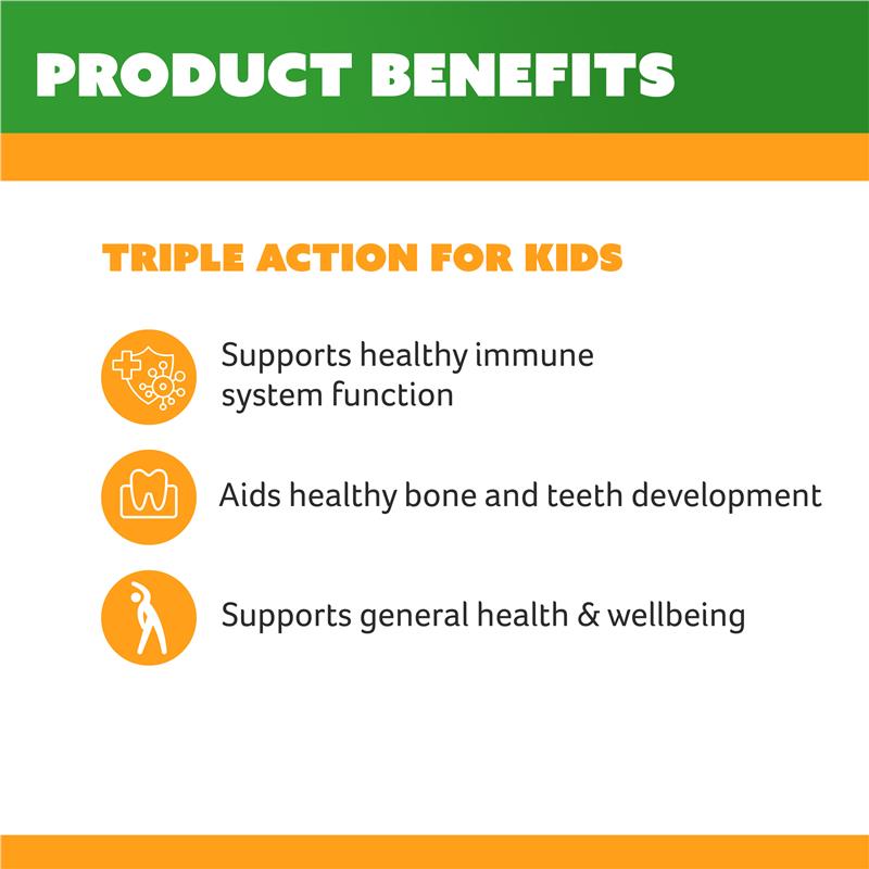 Cenovis Kids Chewable Triple Action C D & Zinc 60 Tablets