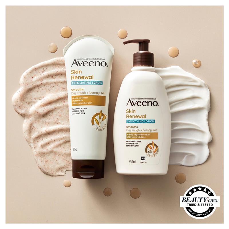 Aveeno Skin Renewal Exfoliating Body Scrub For Dry Skin 225g