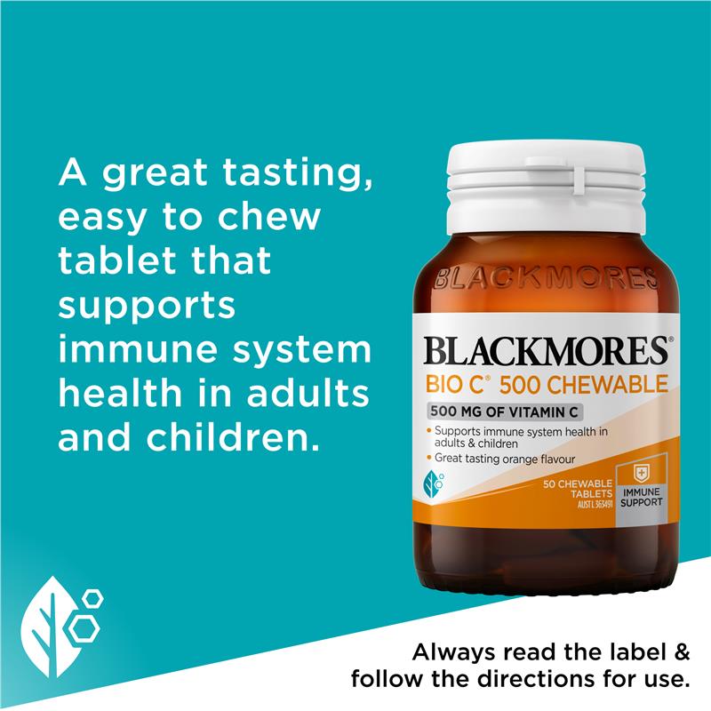 Blackmores Bio C 500mg 50 Chewable Tablets