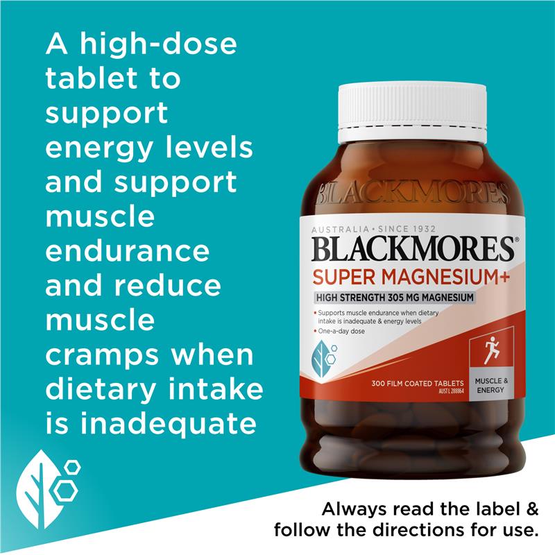 Blackmores Super Magnesium Plus 300 Tablets Exclusive Size