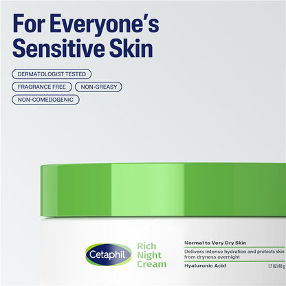 Cetaphil Face Rich Hydrating Night Cream with Hyaluronic Acid 48g