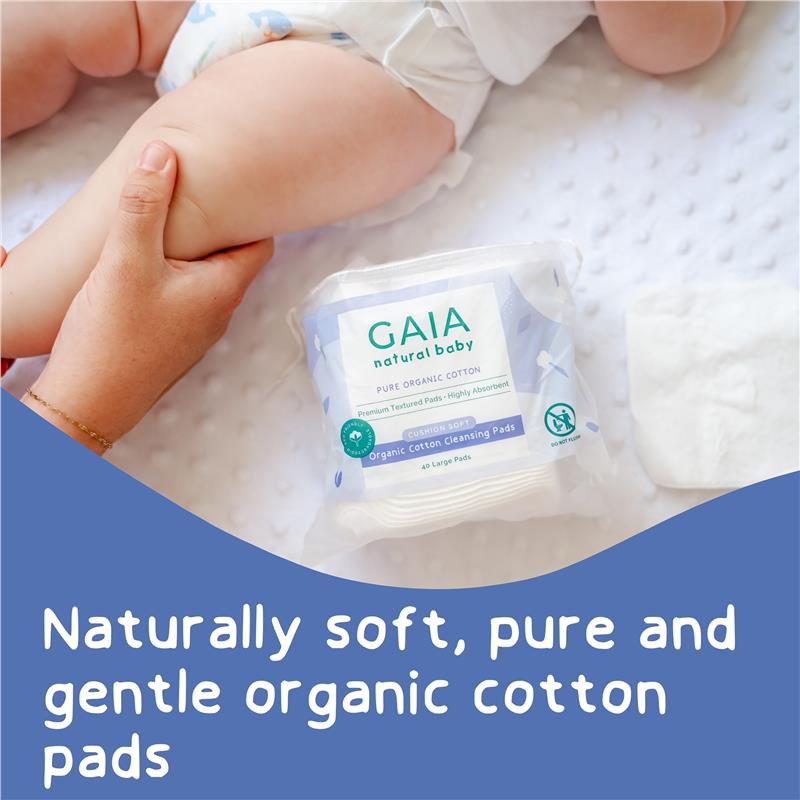 Gaia Natural Baby Organic Cotton Cleansing Pads 40 Pack