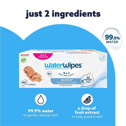 WaterWipes Biodegradable Wipes 6 x 60 Pack