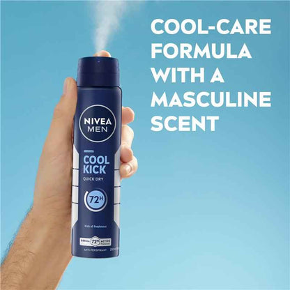 NIVEA MEN Cool Kick Aerosol Deodorant 72H Protection 250ml