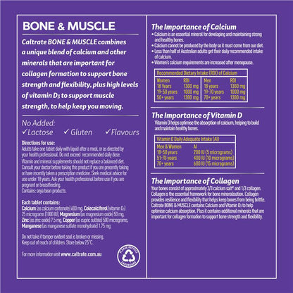 Caltrate Bone and Muscle Health 200 Tablets Exclusive Size