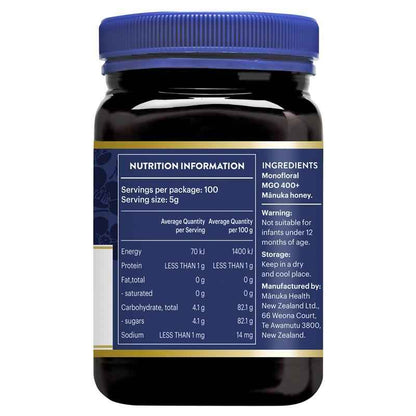 Manuka Health MGO 400+ Manuka Honey 500g (Not For Sale In WA)