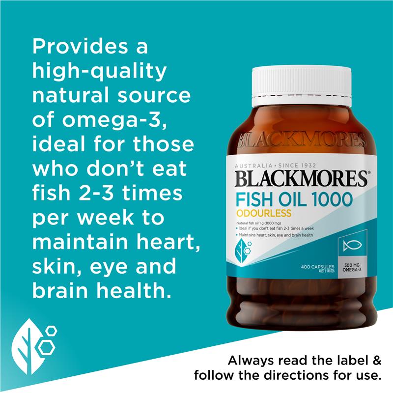 Blackmores Odourless Fish Oil 1000mg 400 Capsules