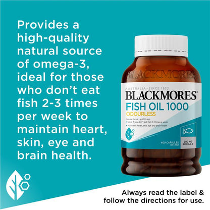 Blackmores Odourless Fish Oil 1000mg 400 Capsules