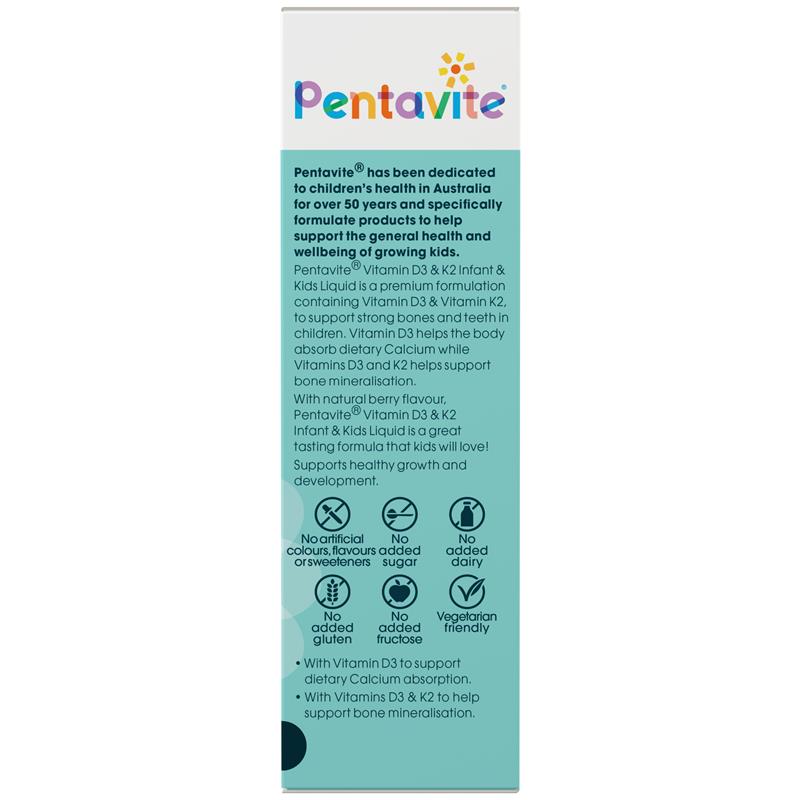 Pentavite Vitamin D3 & K2 Kids Liquid 30ml