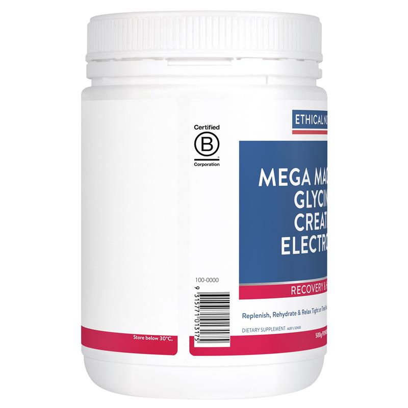 Ethical Nutrients Mega Magnesium Glycinate+ Creatine & Electrolytes 500g Exclusive Size