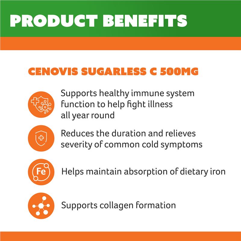 Cenovis Sugarless C 500mg Chewable 500 Tablet Exclusive Size
