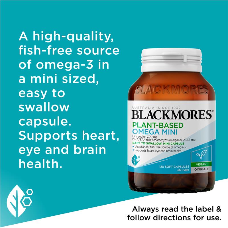 Blackmores Plant-Based Omega Mini 120 Capsules