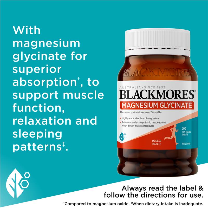 Blackmores Magnesium Glycinate 200 Tablets Exclusive Size