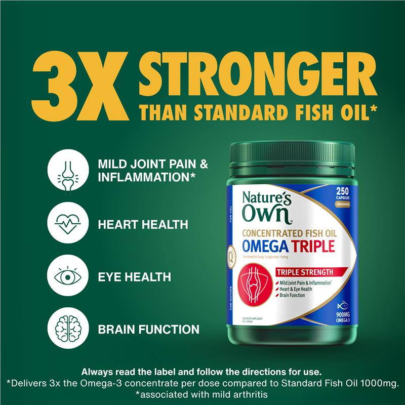 Nature's Own Concentrated Fish Oil Omega Triple 250 Capsules Exclusive