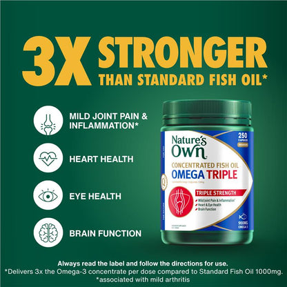 Nature's Own Concentrated Fish Oil Omega Triple 250 Capsules Exclusive