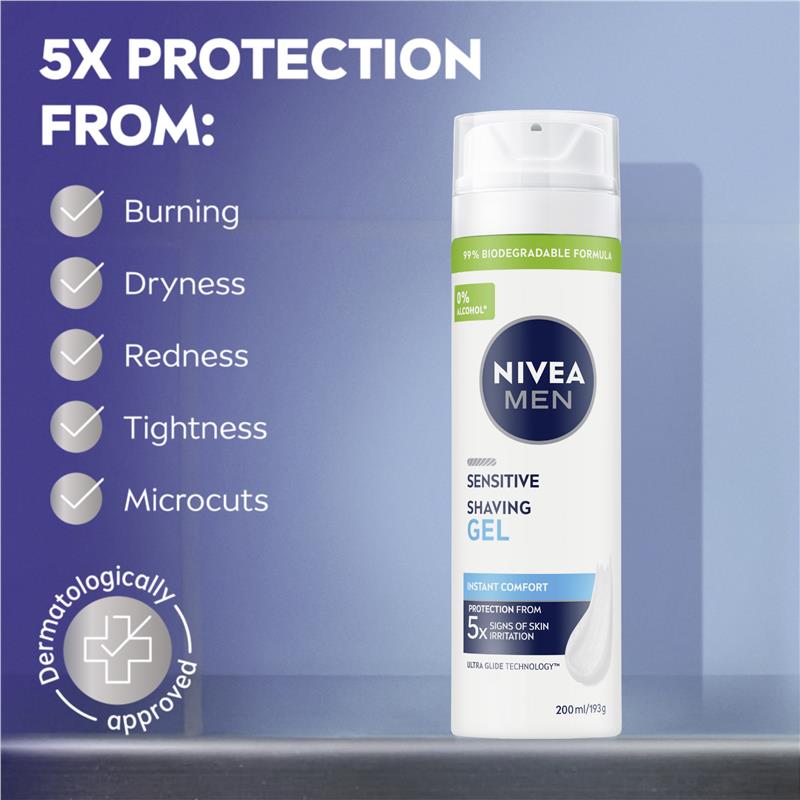 NIVEA MEN Sensitive Shaving Gel Instant Protection 200ml