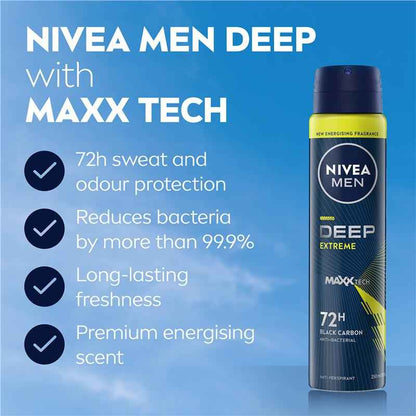 NIVEA MEN Deodorant Deep Extreme 72hr 250ml
