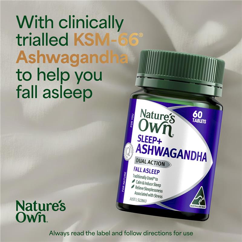 Nature's Own Sleep+ Ashwagandha 60 Tablets