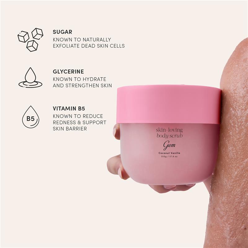 Gem Skin-Loving Body Scrub Coconut Vanilla 510g