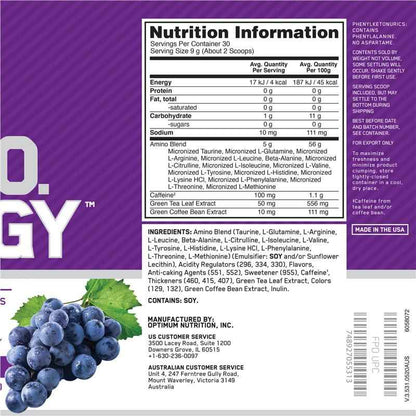Optimum Nutrition Amino Energy Concord Grape 30 Serve 270g