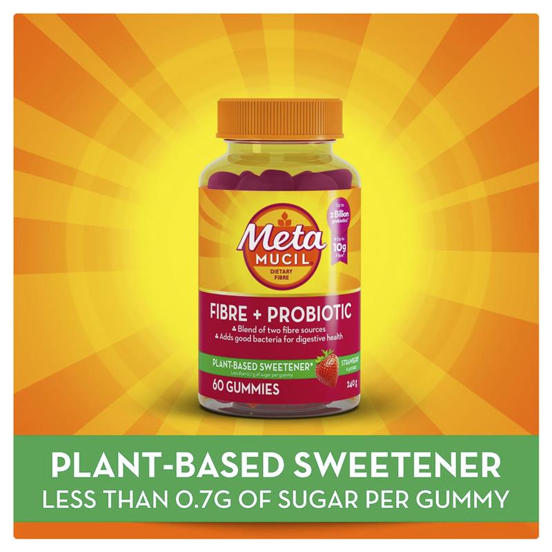 Metamucil Fibre + Probiotic Gummies 60 Pack - GimmeNow