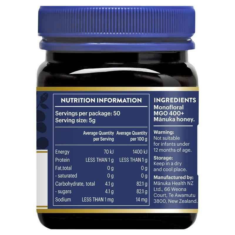 Manuka Health MGO 400+ Manuka Honey 250g (Not For Sale In WA)