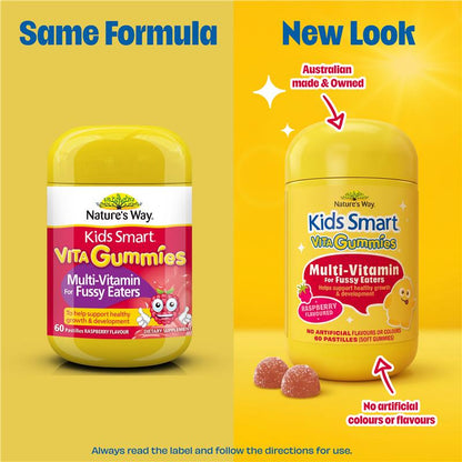 Nature's Way Kids Smart Vita Gummies Fussy Eaters 60 Pastilles